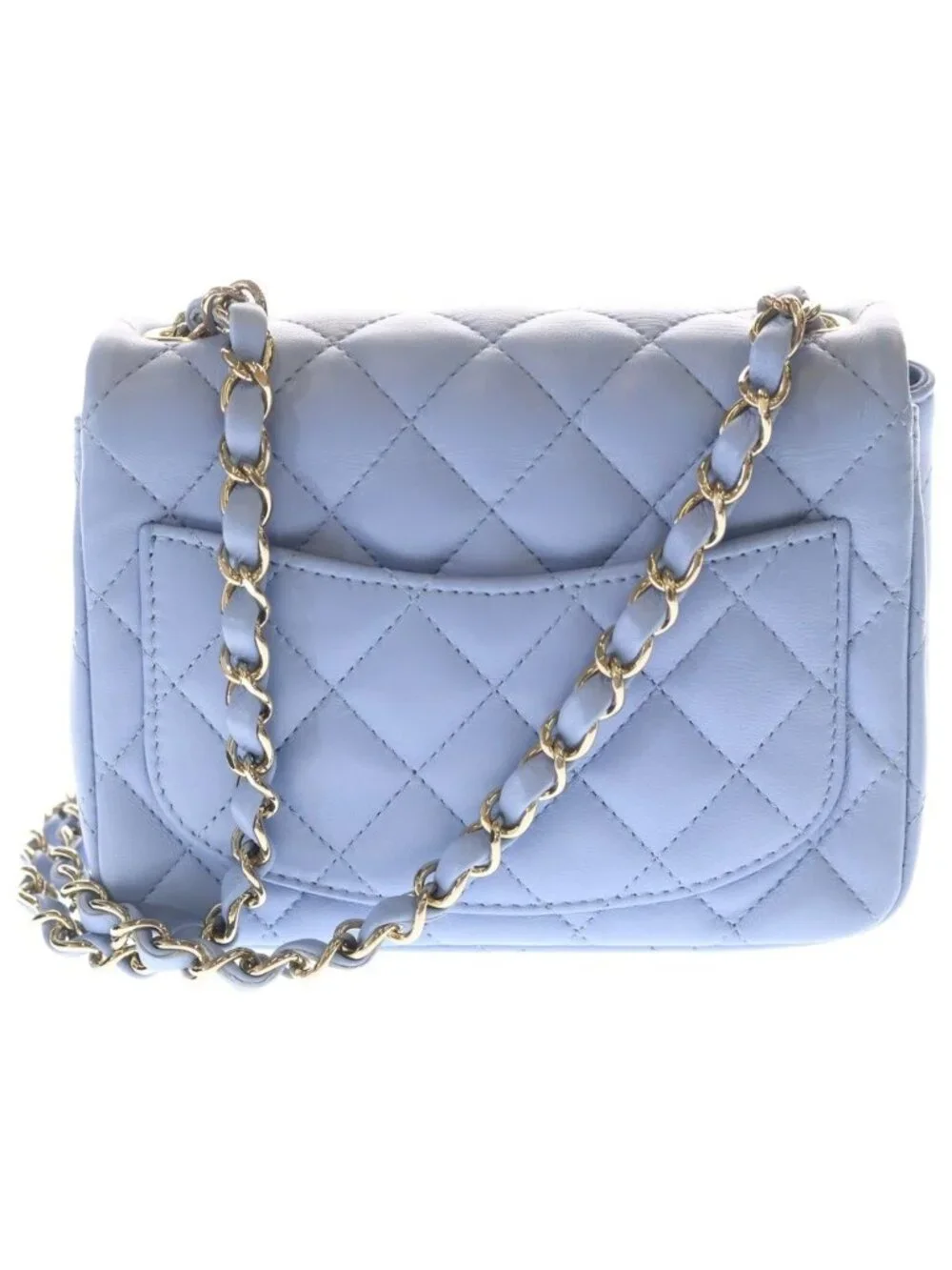 Chanel Mini Quilted 17 Chain Mini Shoulder Bag Purple Lambskin Gold